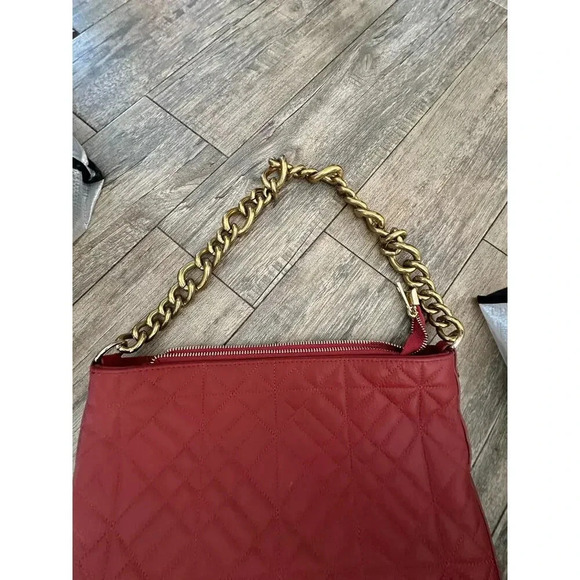 Monica Bini made in Italy Leather quilted Gold Chain Strap Shoulder Bag - Picture 4 of 8